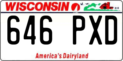 WI license plate 646PXD