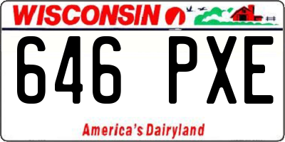 WI license plate 646PXE
