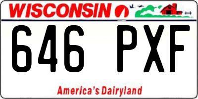 WI license plate 646PXF