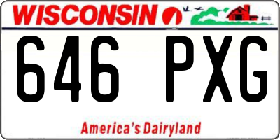 WI license plate 646PXG