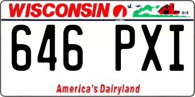 WI license plate 646PXI