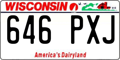 WI license plate 646PXJ