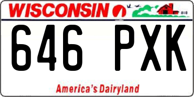 WI license plate 646PXK