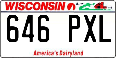 WI license plate 646PXL