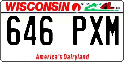 WI license plate 646PXM