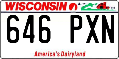 WI license plate 646PXN