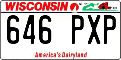 WI license plate 646PXP