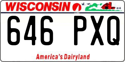 WI license plate 646PXQ