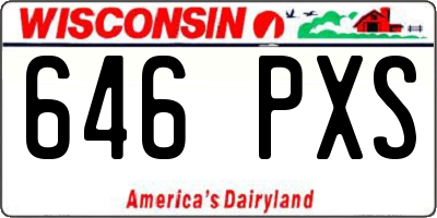 WI license plate 646PXS