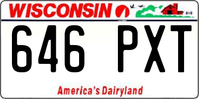 WI license plate 646PXT
