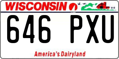 WI license plate 646PXU