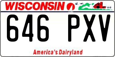 WI license plate 646PXV
