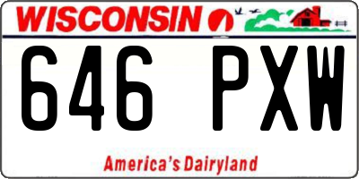 WI license plate 646PXW