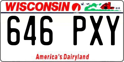 WI license plate 646PXY