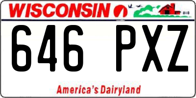 WI license plate 646PXZ