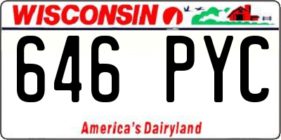 WI license plate 646PYC