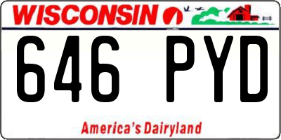 WI license plate 646PYD