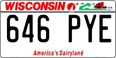 WI license plate 646PYE
