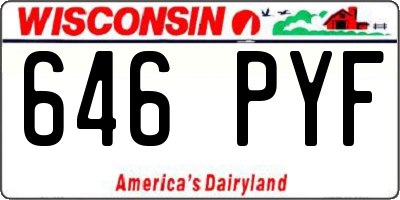 WI license plate 646PYF
