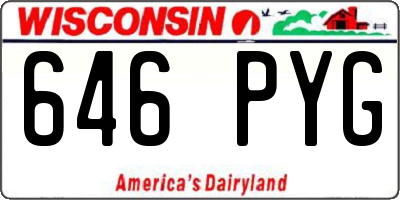WI license plate 646PYG