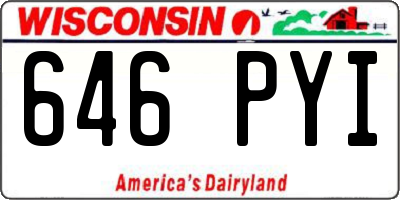 WI license plate 646PYI