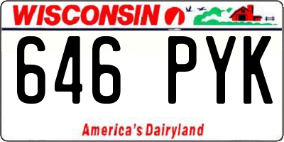 WI license plate 646PYK