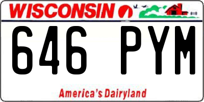 WI license plate 646PYM
