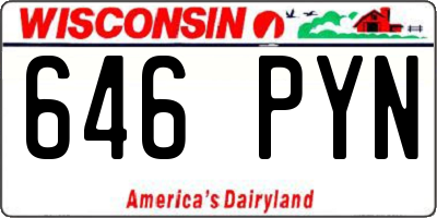 WI license plate 646PYN