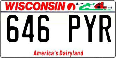 WI license plate 646PYR