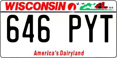 WI license plate 646PYT