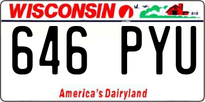 WI license plate 646PYU