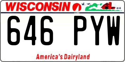WI license plate 646PYW