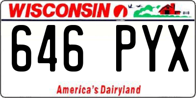 WI license plate 646PYX