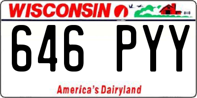 WI license plate 646PYY
