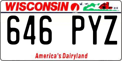 WI license plate 646PYZ