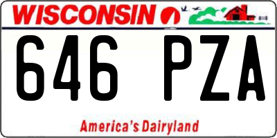 WI license plate 646PZA