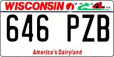 WI license plate 646PZB