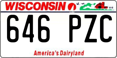 WI license plate 646PZC