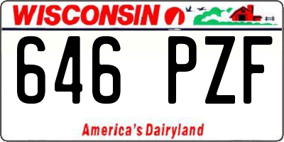 WI license plate 646PZF