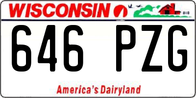 WI license plate 646PZG