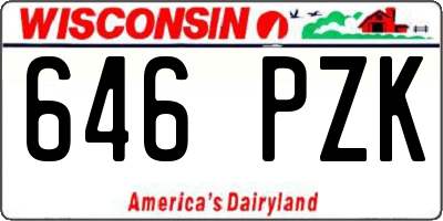 WI license plate 646PZK