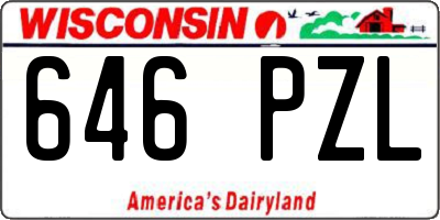 WI license plate 646PZL