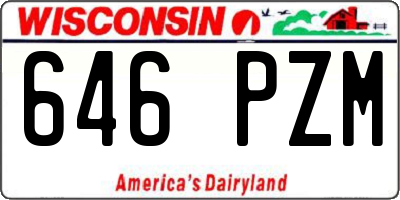 WI license plate 646PZM