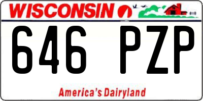 WI license plate 646PZP