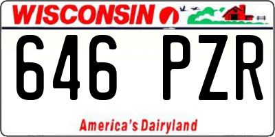 WI license plate 646PZR