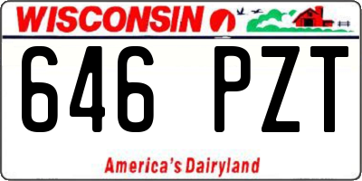 WI license plate 646PZT