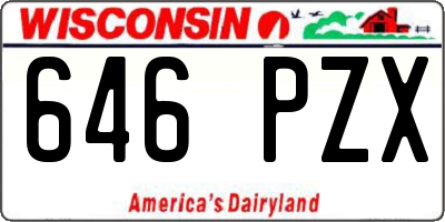WI license plate 646PZX