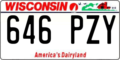 WI license plate 646PZY