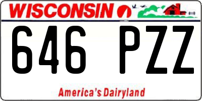 WI license plate 646PZZ