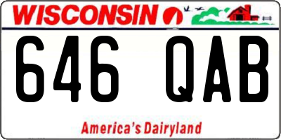 WI license plate 646QAB